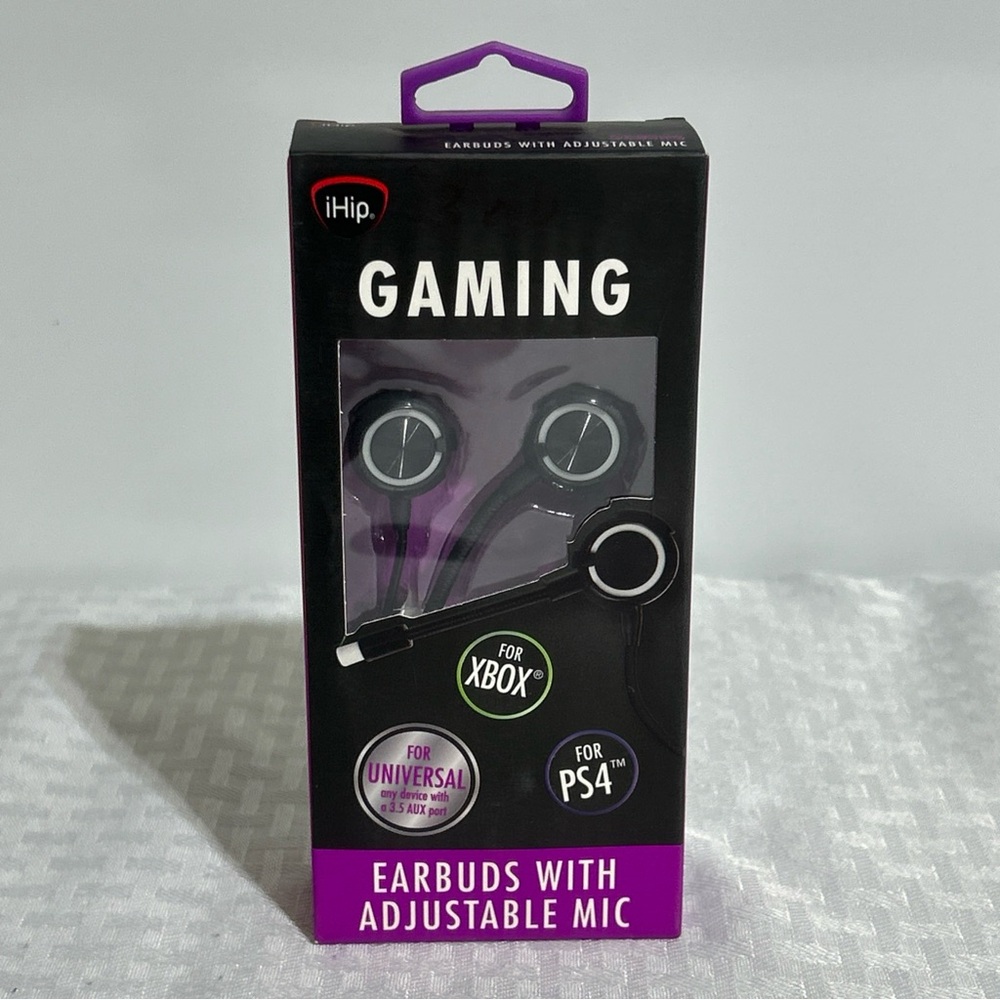 T10 Ihip Gaming Earbuds With Adjustable Mic and PC adapter, Xbox, PS4 Sealed
